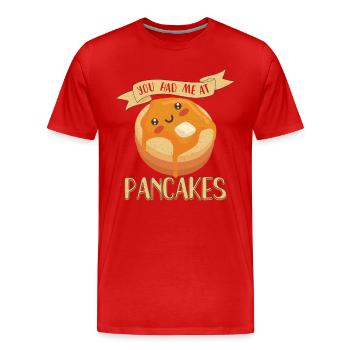 Pancake Maker Pancake Lover Funny Waffle - Men's Premium Organic T-Shirt - red - Front - Damien (186cm)