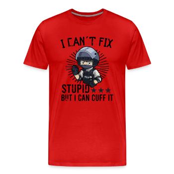 Police Cop Officer Police Office - Men's Premium Organic T-Shirt - red - Front - Damien (186cm)