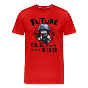 Police Cop Officer Police Office - Men's Premium Organic T-Shirt - red - Front - Damien (186cm)