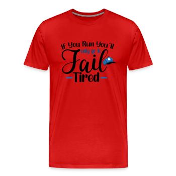 Police Cop Officer Police Office - Men's Premium Organic T-Shirt - red - Front - Damien (186cm)
