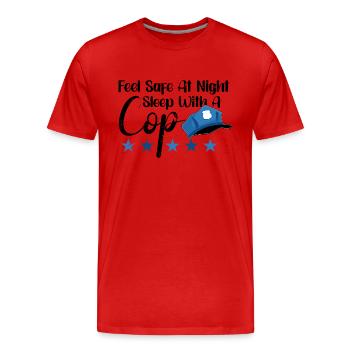 Police Cop Officer Police Office - Men's Premium Organic T-Shirt - red - Front - Damien (186cm)