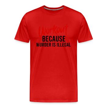 Bodybuilding Powerlifting Weightlifting Fitness - Men's Premium Organic T-Shirt - red - Front - Damien (186cm)