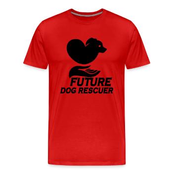 SAUVETAGE DE CHIEN DROITS DES ANIMAUX SAUVETAGE ADOPTION DE CHIENS DE SAUVETAGE - T-shirt bio Premium Homme - rouge - Devant - Damien (186cm)
