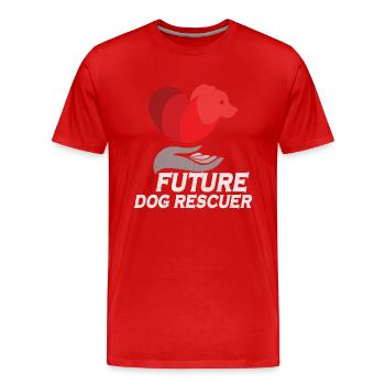 SAUVETAGE DE CHIEN DROITS DES ANIMAUX SAUVETAGE ADOPTION DE CHIENS DE SAUVETAGE - T-shirt bio Premium Homme - rouge - Devant - Damien (186cm)