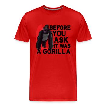 Hand Arm Amputee Assembly Required Amputation - Men's Premium Organic T-Shirt - red - Front - Damien (186cm)