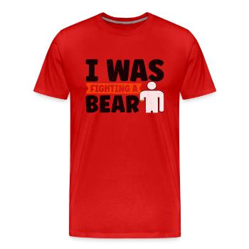 Amputation de l’amputation du bras de la main requise - T-shirt bio Premium Homme - rouge - Devant - Damien (186cm)