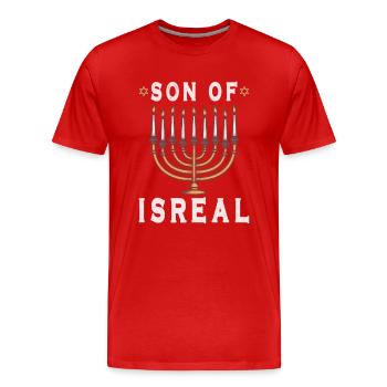 Juif israélite Héritage israélite Juif Israël Juif - T-shirt bio Premium Homme - rouge - Devant - Damien (186cm)