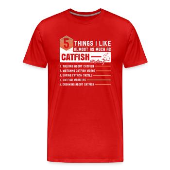 Wels Fishing Dicton - T-shirt bio Premium Homme - rouge - Devant - Damien (186cm)
