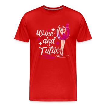 Ballet Ballerina Dance Dancer Dancing Ballet Gift - Men's Premium Organic T-Shirt - red - Front - Damien (186cm)