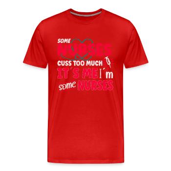 Infirmière Infirmière Infirmière Clinique Paramédicale - T-shirt bio Premium Homme - rouge - Devant - Damien (186cm)