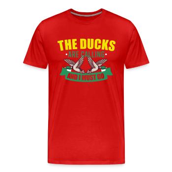 Duck Hunting Duck Hunter Bird Hunting - Men's Premium Organic T-Shirt - red - Front - Damien (186cm)