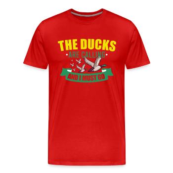 Duck Hunting Duck Hunter Bird Hunting - Men's Premium Organic T-Shirt - red - Front - Damien (186cm)