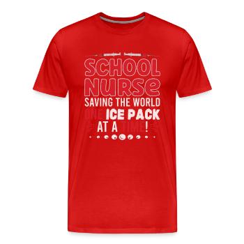 School Nurse Nursing Clinic Medical Stuff - Men's Premium Organic T-Shirt - red - Front - Damien (186cm)