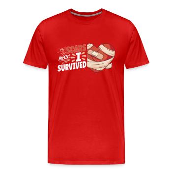 Open Heart Surgery Heart Surgery Survivor Gift - Men's Premium Organic T-Shirt - red - Front - Damien (186cm)