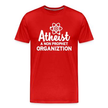 Athée Athéisme Anti-religion Securalisme Dieu - T-shirt bio Premium Homme - rouge - Devant - Damien (186cm)