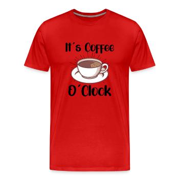 Coffee Lover Caffeine Molecule Java Latte Espresso - Männer Premium Bio T-Shirt - Rot - Vorne - Damien (186cm)