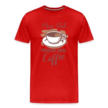 Coffee Lover Caffeine Molecule Java Latte Espresso - Männer Premium Bio T-Shirt - Rot - Vorne - Damien (186cm)