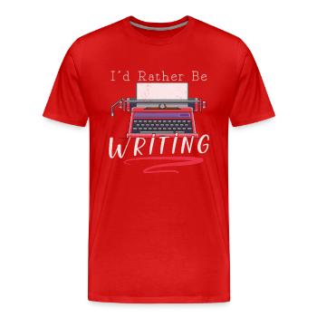 Author Writing Writer Literature - Men's Premium Organic T-Shirt - red - Front - Damien (186cm)
