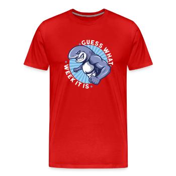 Shark Ocean Predator Scuba Diver Plongée - T-shirt bio Premium Homme - rouge - Devant - Damien (186cm)