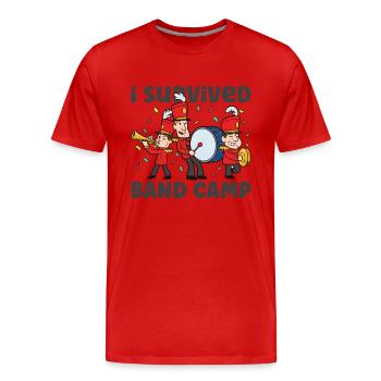Marching Band Clarinetist School Rehearsal Music - Men's Premium Organic T-Shirt - red - Front - Damien (186cm)