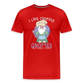 Cuisine Cuisinier Chef Gnomes Gnome Lover Drôle Gnome Gnome - T-shirt bio Premium Homme - rouge - Devant - Damien (186cm)