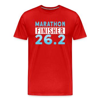 Läufer-halbmarathon-finisher-laufen - Männer Premium Bio T-Shirt - Rot - Vorne - Damien (186cm)