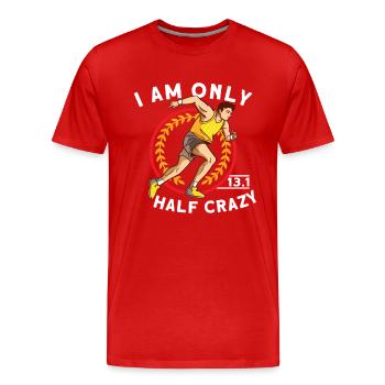 Läufer-halbmarathon-finisher-laufen - Männer Premium Bio T-Shirt - Rot - Vorne - Damien (186cm)