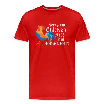 Poulet Fermier Cadeau Drôle Poulets Ferme de Campagne - T-shirt bio Premium Homme - rouge - Devant - Damien (186cm)