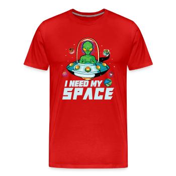 Alien Extraterrestrial Area 51 Ufo Space Geek - Männer Premium Bio T-Shirt - Rot - Vorne - Damien (186cm)
