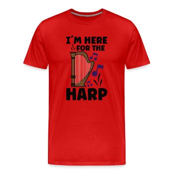 Harp Musical Instrument Harp Teacher - Men's Premium Organic T-Shirt - red - Front - Damien (186cm)