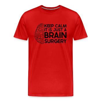 Brain Surgery Joke Brain Surgery Awareness Gift - Men's Premium Organic T-Shirt - red - Front - Damien (186cm)