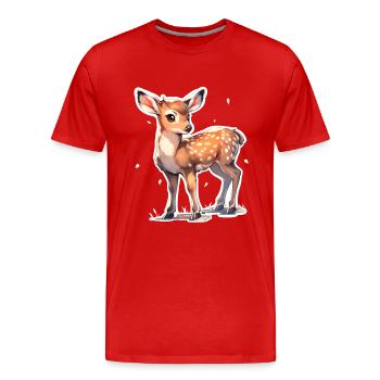 Rehkitz - Männer Premium Bio T-Shirt - Rot - Vorne - Damien (186cm)