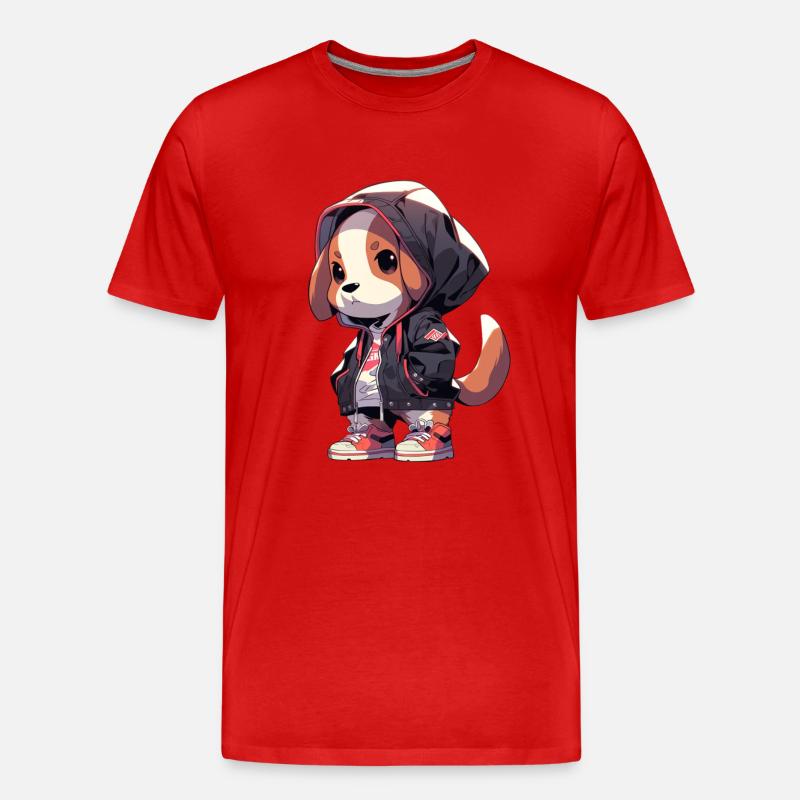 Beagle Hund - Männer Premium Bio T-Shirt - Rot