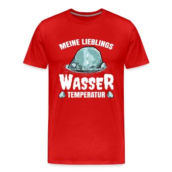 Eisschwimmen - Männer Premium Bio T-Shirt - Rot - Vorne - Damien (186cm)