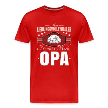 Volleyball Opa - Männer Premium Bio T-Shirt - Rot - Vorne - Damien (186cm)