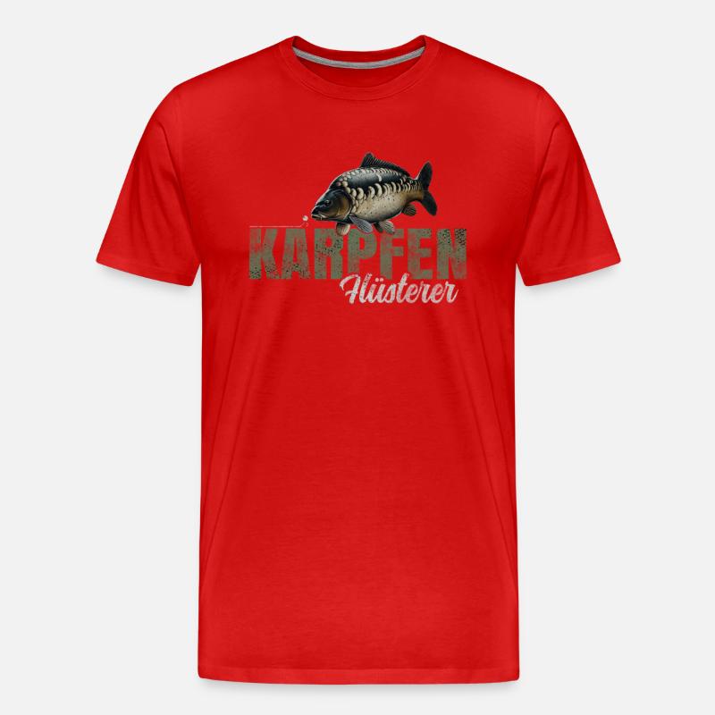 Karpfen Flüsterer - Männer Premium Bio T-Shirt - Rot