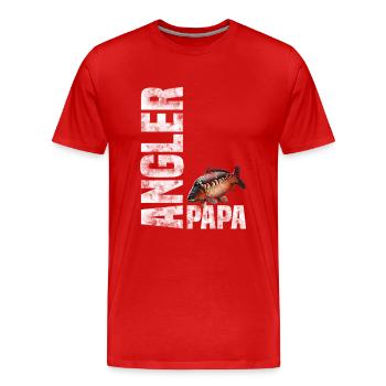 Angler Papa - Karpfen Angeln - Männer Premium Bio T-Shirt - Rot - Vorne - Damien (186cm)