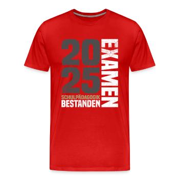 Schulpädagogik Examen Bestanden 2025 - Männer Premium Bio T-Shirt - Rot - Vorne - Damien (186cm)