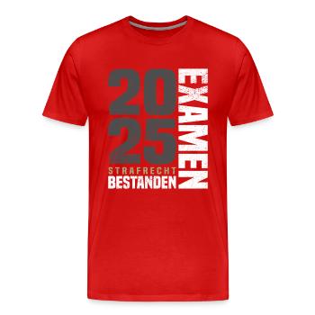 Strafrecht Examen Bestanden 2025 - Männer Premium Bio T-Shirt - Rot - Vorne - Damien (186cm)