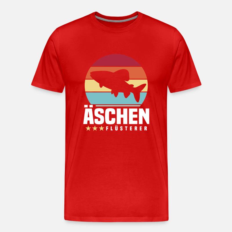 Äschen Flüsterer - Männer Premium Bio T-Shirt - Rot