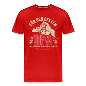 Opa Geschenk Enkelin - Männer Premium Bio T-Shirt - Rot - Vorne - Damien (186cm)