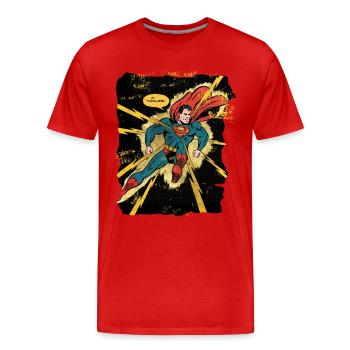 DC Comics Originals Superman Retro Cover - Männer Premium Bio T-Shirt - Rot - Vorne - Damien (186cm)