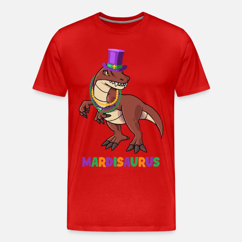 MARDISAURUS Mardi Gras Dinosaurus - Männer Premium Bio T-Shirt - Rot