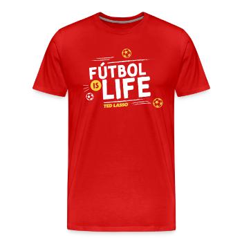 Ted Lasso Fútbol Is Life - Männer Premium Bio T-Shirt - Rot - Vorne - Damien (186cm)