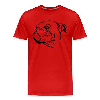 Bulldog - Männer Premium Bio T-Shirt - Rot - Vorne - Damien (186cm)