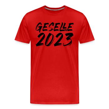 Geselle 2023 - Männer Premium Bio T-Shirt - Rot - Vorne - Damien (186cm)