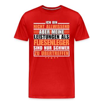Des performances inégalées en tant que carreleur - T-shirt bio Premium Homme - rouge - Devant - Damien (186cm)