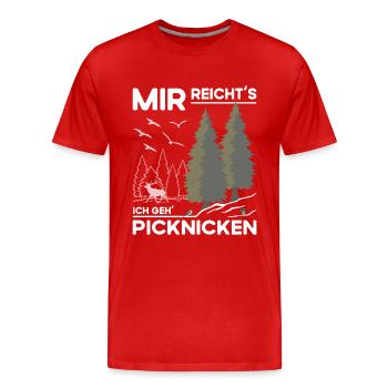 Picknicken - Männer Premium Bio T-Shirt - Rot - Vorne - Damien (186cm)