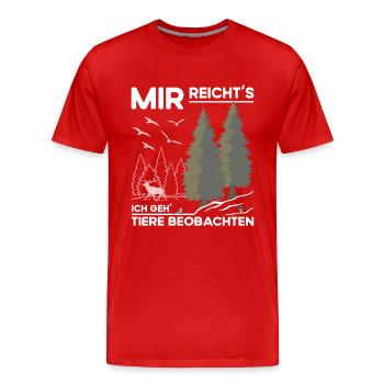 Tiere Beobachten - Männer Premium Bio T-Shirt - Rot - Vorne - Damien (186cm)