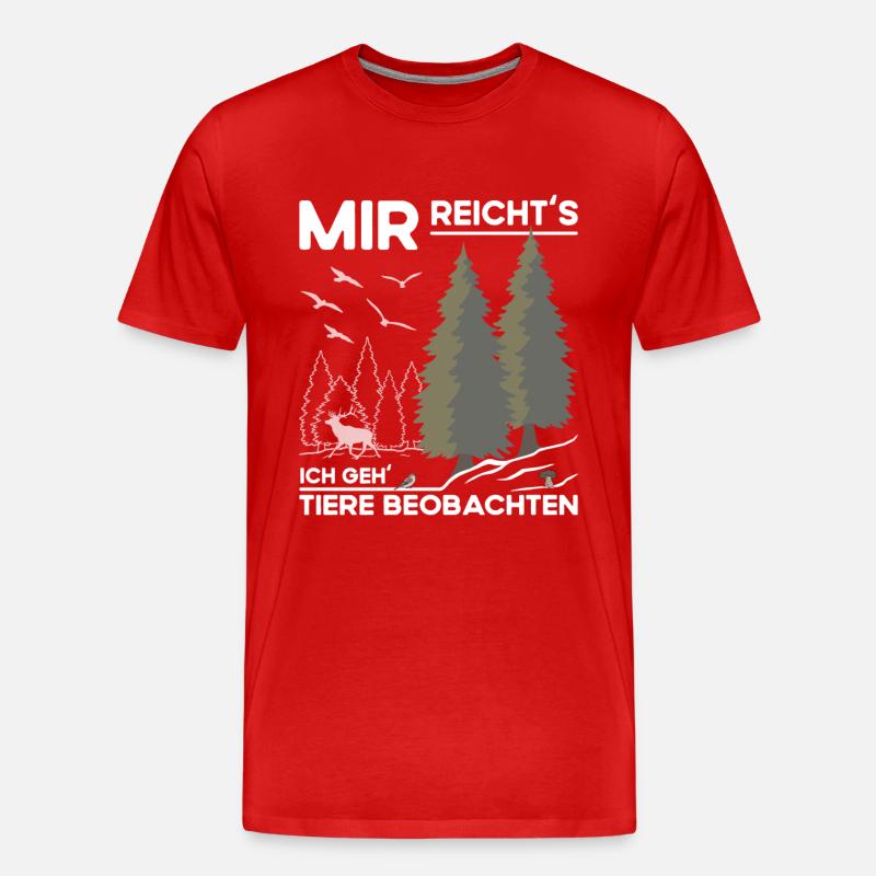 Tiere Beobachten - Männer Premium Bio T-Shirt - Rot